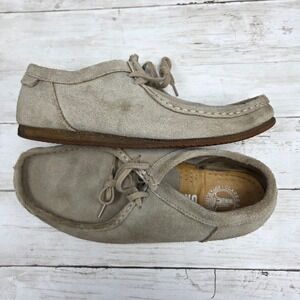 Clarks Originals Oxford Moccasin Men 11M Sand Beige Suede Lace Up 26100015